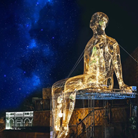 Mannequin gonflable transparent Airvon avec éclairage LED, personnage translucide, cadre renforcé personnalisé, attraction pour les événements nocturnes