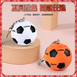 Llavero con diseño de mini balón de fútbol, de plástico, color naranja y blanco, regalo para aficionados - Product Image 5