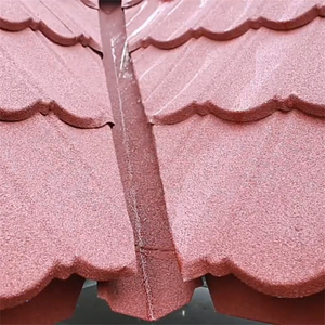 Tuile de toit galvanisée en acier Galvalume, revêtue de pierre, de style chinois, pour encolure de toit, <span class=keywords><strong>gouttière</strong></span> et bordure de tuiles - Product Image 6