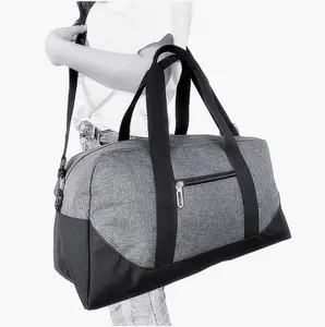 Black Gray Luggage Handle Tote Bag Custom 600D Polyester Outdoor Waterproof Promotional Cheap Travel Bag for Summer Holiday