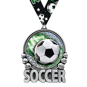 2023 Hersteller Lieferanten Design Metall 3d Logo Fußball Fußball Rennen Sport Gold Award Medaille Fabrik benutzer definierte Medaille mit Band