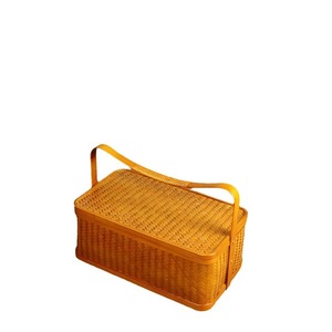 <b>Bamboo</b> Woven Storage Box Rectangle With Lid Handmade For Kitchen Neatening Food <b>Container</b> - Product Image 5