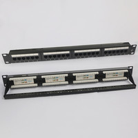 Panel Patch UTP 19 Inci 24 Port 1U Rack Mount Tipe Punch Down untuk Kabel Cat6, Kabel Patch Panel T568A/T568B