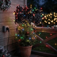 Guirlandes lumineuses LED connectables de qualité commerciale, étanches IP67, avec fil en caoutchouc noir, multicolores, pour extérieur, patio, arbre