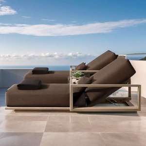 Nouvelle arrivée : chaise longue en teck pour extérieur, mobilier de patio, lit de repos moderne pour l'extérieur - Product Image 1