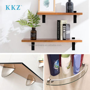 KKZ Panneaux d'étagère murale en verre pour douche Pinces montées en alliage <span class=keywords><strong>de</strong></span> zinc Clips fixes réglables <span class=keywords><strong>Support</strong></span> <span class=keywords><strong>de</strong></span> <span class=keywords><strong>fixation</strong></span> en verre - Product Image 6
