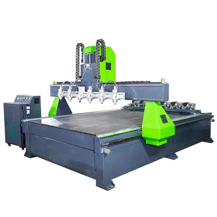 Çin ucuz 1530 4 eksen 3d Cnc Router ahşap taş oyma makinesi 1325 döner cihaz ile