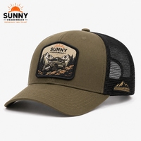 Casquette de camionneur OEM personnalisée de haute qualité à 5 panneaux en sergé de coton et maille pour adulte, avec visière incurvée et logo en cuir, vente en gros, casquette de sport