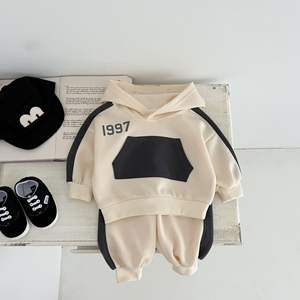 Costumes pour enfants Angou, garçons et filles, automne, nouveau style, sweat-shirt à capuche en coton pour bébé fille, pantalon <span class=keywords><strong>de</strong></span> survêtement, ensemble deux pièces, vêtements <span class=keywords><strong>de</strong></span> sport décontractés - Product Image 2
