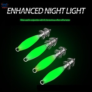 Señuelo de pesca de calamar luminoso de 14g y 4.7in, tipo paraguas de doble capa, para pesca de pulpo y calamar en agua salada, que brilla en la oscuridad, tipo Egi. - Product Image 2