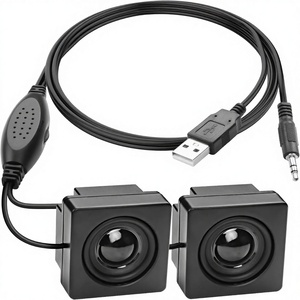 XMSJSIY Mini Computer <strong>Speaker</strong> 3.5mm TRS Input Volume Control USB Powered Stereo Bass Boost 6W for PC Laptop Phone Notebook -1.2M - Product Image 1