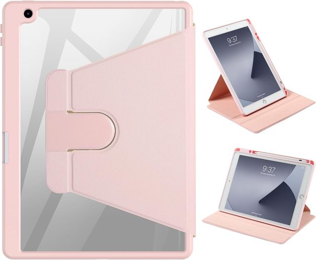 PU Leather Rotating Case 10.2 iPad 9th/8th/7th Gen 360 Degree Rotating Stand Cover Multi-Angle Folio Cover with Pencil Holder