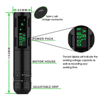 Nouveau stylet de tatouage électrique sans fil avec batterie au lithium et moteur sans noyau en acier inoxydable pour cartouches