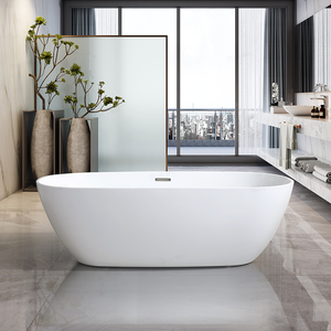 Bañera de hidromasaje independiente de acrílico blanco, bañera de hidromasaje independiente de Interior de diseño moderno para baño de hotel o hogar - Product Image 1