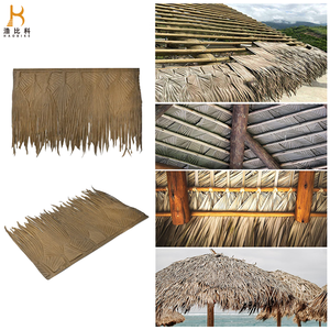 Tuiles en <span class=keywords><strong>plastique</strong></span> ignifuges résistant aux UV-ardoises synthétiques de conception de feuille de palmier plat traditionnel <span class=keywords><strong>pour</strong></span> la décoration extérieure de parc - Product Image 5