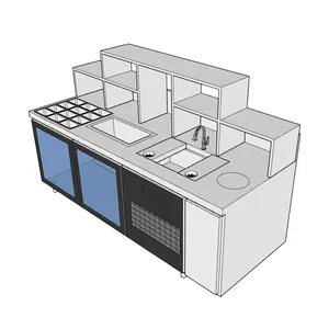 Factory best price stainless counter whole set of bubble tea equipment one stop service counter bar for sale