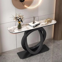 Table console moderne de style industriel avec panneaux en bois pour le salon, le couloir ou le couloir, les meubles de maison