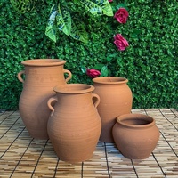 Pot de fleurs en poterie rouge, style pastoral, en argile ancienne, grand calibre, pour plantes vertes, succulentes, Monstera, salon, couleur respirante