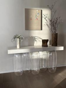 Sh Đá Tùy Chỉnh Thiết Kế Bắc Âu Hình Chữ Nhật Dài Bảng Đá Cẩm Thạch Hàng Đầu Thủy Tinh Cơ Sở Bằng Đá Cẩm Thạch Hành Lang Giao Diện Điều Khiển Bảng Cho Khách Đồ Nội Thất Nhà - Product Image 4