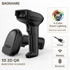Vente chaude 2D Portable USB Interface Scanner de codes à barres portable sans fil IP54 évalué haute précision 200 scans/Sec lecteur QR Stock - Product Image 1