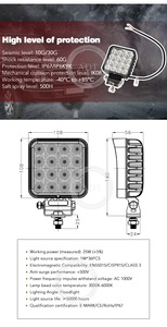 ไฟทำงาน LED 64w สำหรับรถบรรทุก รถกระบะ ATV UTV ใช้ไฟ DC12V DC24V - Product Image 6
