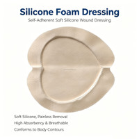 Pansement en mousse de silicone imperméable Shinrise personnalisé avec bordure adhésive en silicone, durée de conservation de 3 ans