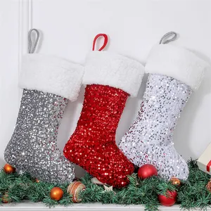 Nhà Máy Bán Giáng Sinh Đảng Trang Trí Sequins Sang Trọng Giáng Sinh Stocking Vớ Trẻ Em Của Quà Tặng Túi