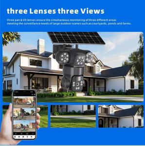 Caméra solaire réseau KERUI 9MP à trois objectifs, caméra extérieure <span class=keywords><strong>Aisa</strong></span> 4G WIFI, surveillance de sécurité à domicile, CCTV, suivi de mouvement, zoom 10X - Product Image 4
