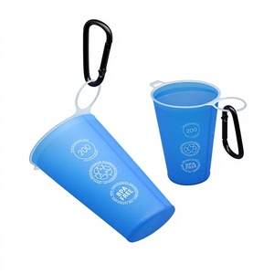 Gobelet pliable portable en plastique de 200 ml avec logo personnalisé D5711, idéal pour la course à pied, avec bec verseur souple, pour la promotion - Product Image 1