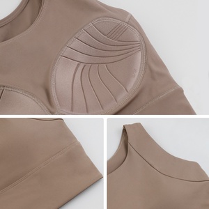 Gilet de fitness monobloc haute résistance <span class=keywords><strong>haut</strong></span> de sport de yoga personnalisé avec coussin de poitrine longue tenue de sport antichoc - Product Image 2