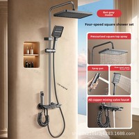 Nouveauté Ensemble de Douche Monocommande Touches de Piano, Valve Céramique à Pression Optimisée, Finition Polie, Jet de Massage Complet pour Hôtels