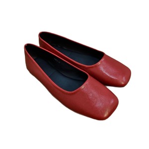 Ballerines à bout carré en cuir véritable, chaussures plates pour femmes, toutes saisons, couleur unie, confortables, style classique - Product Image 5