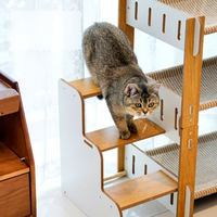 Arbre à chat multi-niveaux à 3 étages avec design anti-poussière pour grimper et gratter