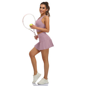 Set Rok Tenis Wanita Berkualitas Tinggi dengan Logo Custom, Sport Bra Taceback untuk Olahraga Luar Ruangan, 2 Potong untuk Yoga, Lari, Golf - Product Image 3