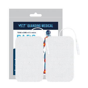 Électrodes <span class=keywords><strong>TENS</strong></span> réutilisables en tissu non tissé auto-adhésif certifiées CE, marque QD, modèle QD-D001, 80x130mm, pour remplacement d'appareil <span class=keywords><strong>TENS</strong></span> - Product Image 1