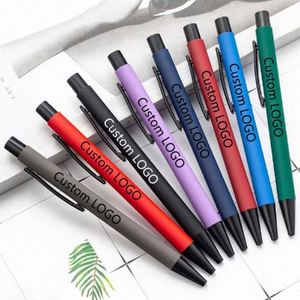 High Quality Metal <b>Retractable</b> Ballpoint <b>Pen</b> Glue Spraying Aluminum Advertising Signing Ballpoint <b>Pen</b> Custom Logo - Product Image 2