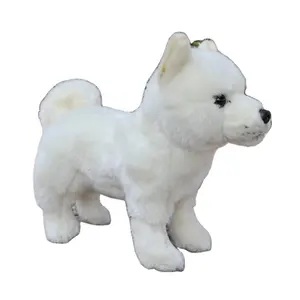 Güzel özelleştirilmiş yumuşak ayakta japon <span class=keywords><strong>Shiba</strong></span> Inu peluş oyuncak gerçekçi beyaz köpekler dolması - Product Image 1