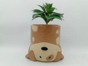 Simpatici piccoli animali <span class=keywords><strong>in</strong></span> piedi sulla sua <span class=keywords><strong>testa</strong></span> <span class=keywords><strong>in</strong></span> ceramica animali invertiti faccia vasi da fiori per soggiorno giardino - Product Image 4