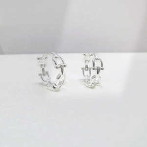 factory price plata 925 sterling <b>silver</b> 14k gold plated unique <b>earring</b> fashion jewelry elegant korean geometric <b>hoop</b> <b>earrings</b> - Product Image 5