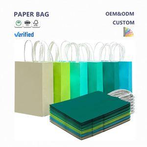 Bolsas de Compras Personalizadas de Papel Kraft Reciclable, Aptas para Alimentos, con Asa, para Promoción Comercial y Exposiciones - Product Image 1