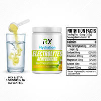 Poudre d'électrolytes multi-minéraux sans sucre 315g saveur citron, mélange pour boisson pour une hydratation sportive optimale