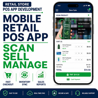 Soluciones de Aplicaciones POS Móviles Personalizadas para Tiendas Minoristas para IOS y Android con Escaneo de Códigos de Barras, Sincronización de Inventario y Procesamiento de Pagos LionCreate
