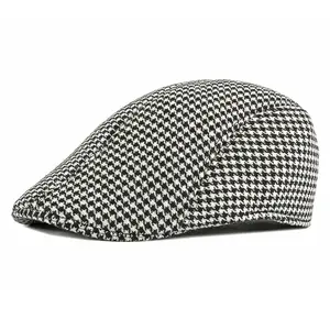 Venta al por mayor Flat Gatsby Driving Ivy Cap Hombres Classic Houndstooth Newsboy Ivy Hat