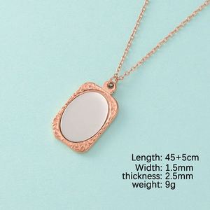 Male Customize Vine Mirror 14K Gold Blank Engravable Name Necklace Stainless Steel 18K Gold Trending Jewelry - Product Image 4