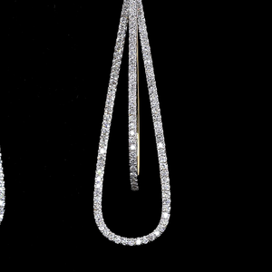 14K Gold Lab Grown <b>Diamond</b> <b>Dangle</b> with interlocking teardrop loops and pave accents - Product Image 3