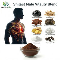 NuCoreBio OEM Marque Privée Poudre d'Extrait de Shilajit de l'Himalaya 30 Sachets Ashwagandha KSM66 Énergie Endurance Vitalité Vitamine C en Pot