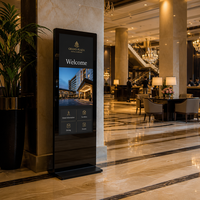 Afficheur numérique sur pied de 55 pouces, écran LCD publicitaire intérieur, kiosque totem, lecteur multimédia réseau WiFi