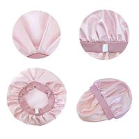 Bonnet en soie réglable pour dormir, bonnets en soie double couche pour femmes, bonnet de nuit doux, grand bonnet pour cheveux longs et bouclés