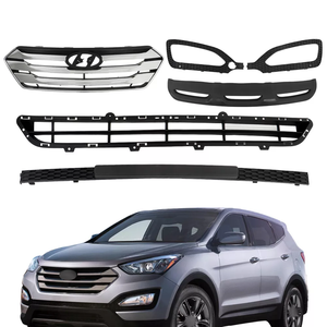 Kit Carrozzeria Anteriore Auto, Parti Auto, Griglia Superiore e Inferiore Anteriore, Cornice Fendinebbia, Striscia Paraurti per Hyundai Santa Fe <span class=keywords><strong>Sport</strong></span> 2013-2016 - Product Image 4