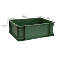 EU43148 Panier de caisse en plastique recyclable, multifonctionnel et étanche pour l'extérieur, estampé et empilable pour le camping et le coffre de voiture.